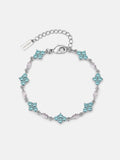 Marquise & Blue Moissanite Four Leaf Clover Bracelet