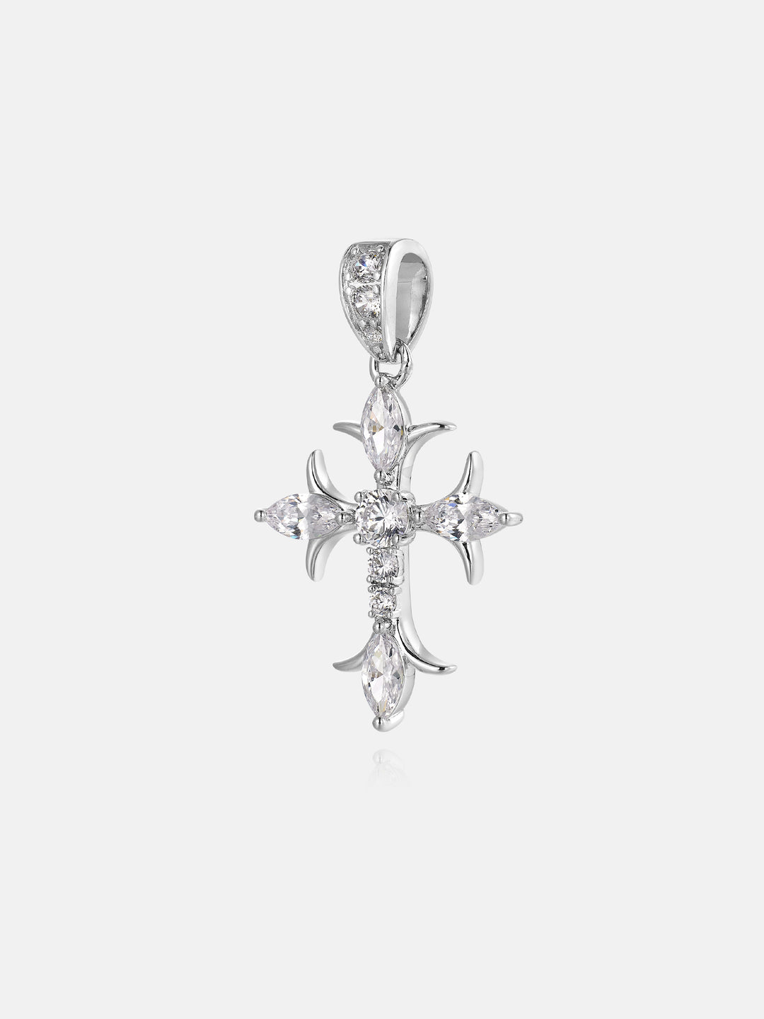 Marquise & Round Cut Moissanite Fleury Cross Pendant