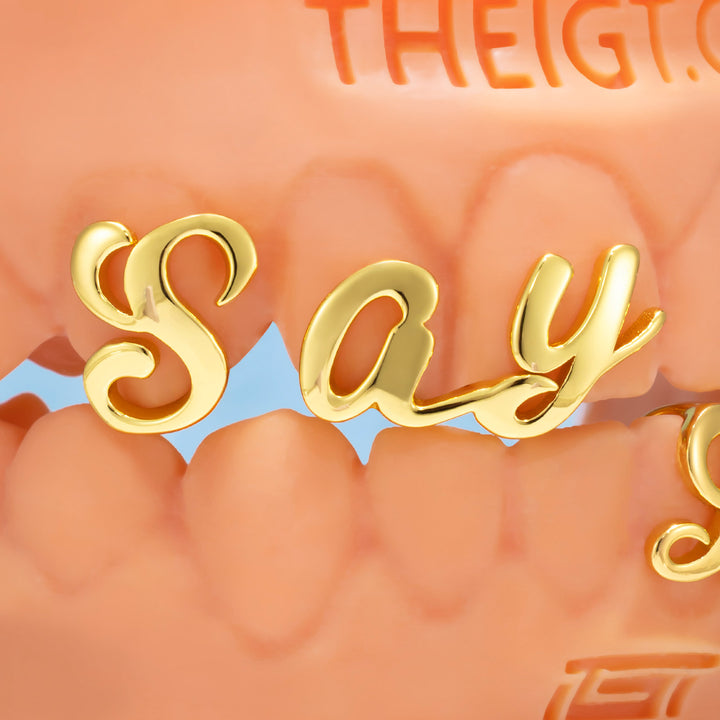 Matching Gold Letter Grillz 'Say Yess’
