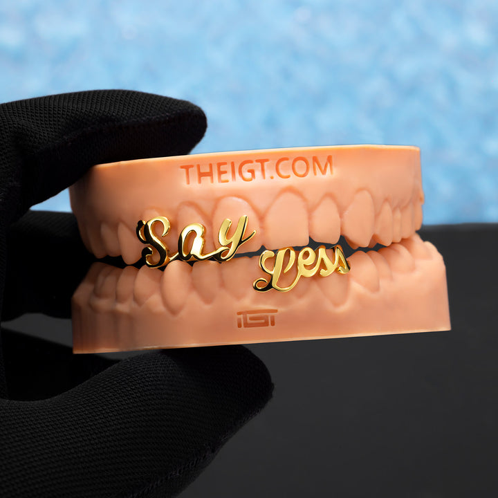 Matching Gold Letter Grillz 'Say Yess’