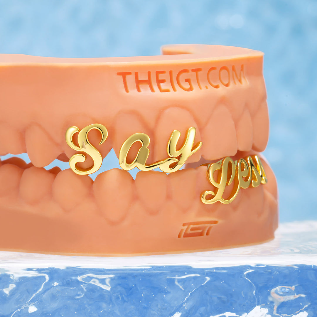 Matching Gold Letter Grillz 'Say Yess’