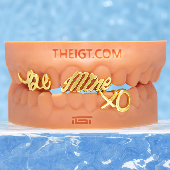 Matching Gold Letter Grillz 'You're Mine'