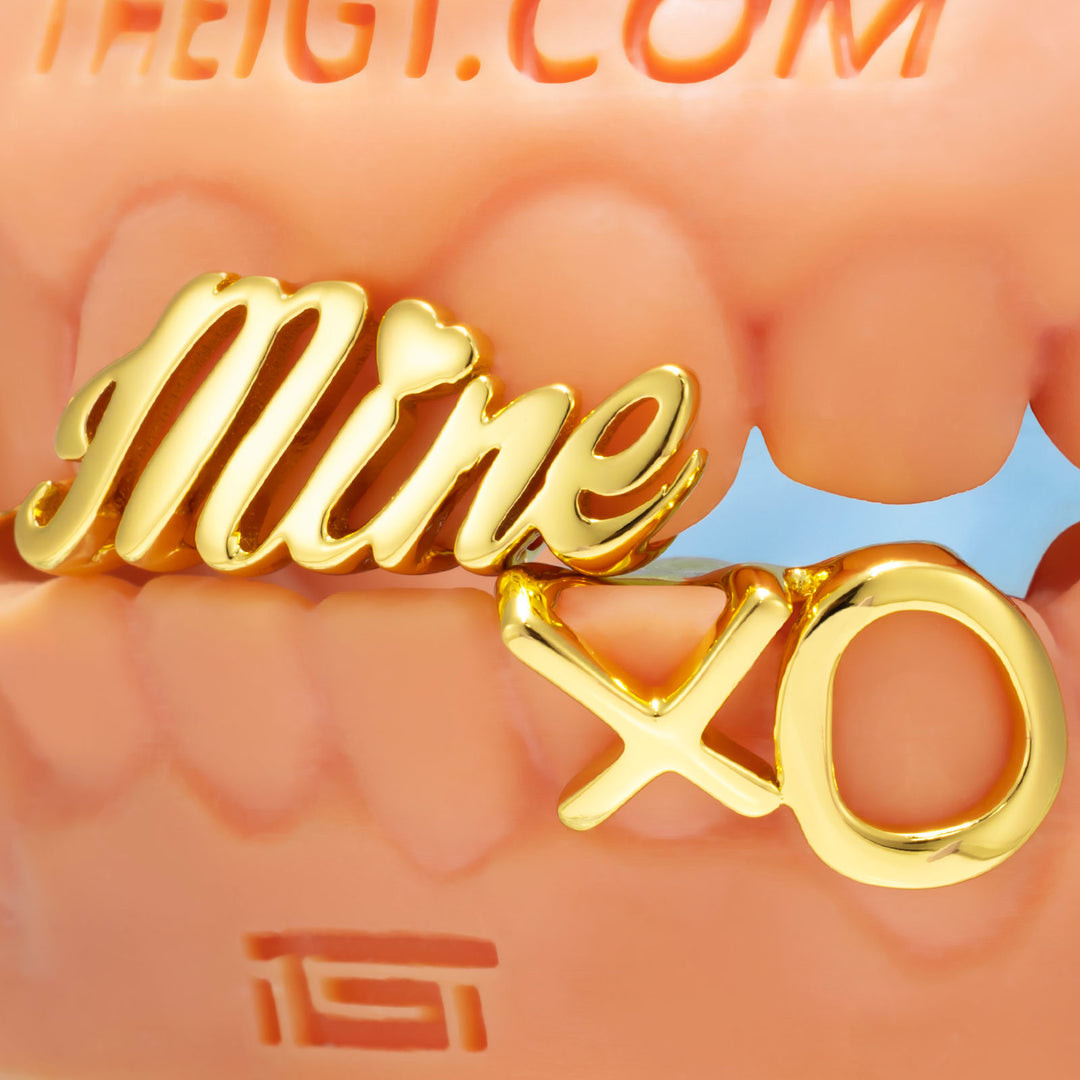 Matching Gold Letter Grillz 'You're Mine'