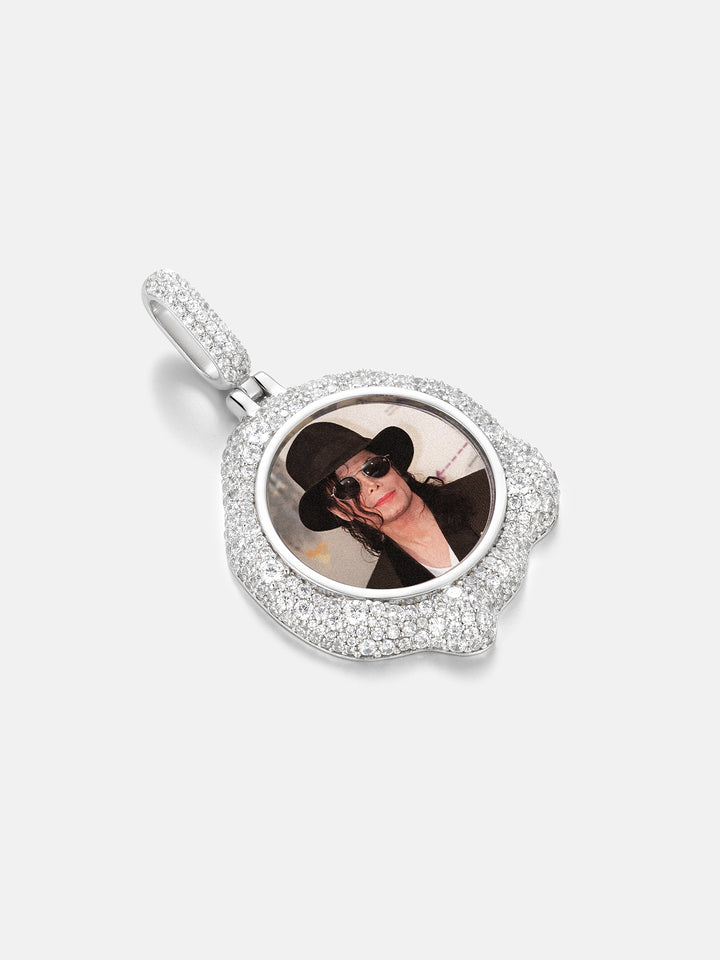 "Melting Liquid" Moissanite Custom Photo Pendant