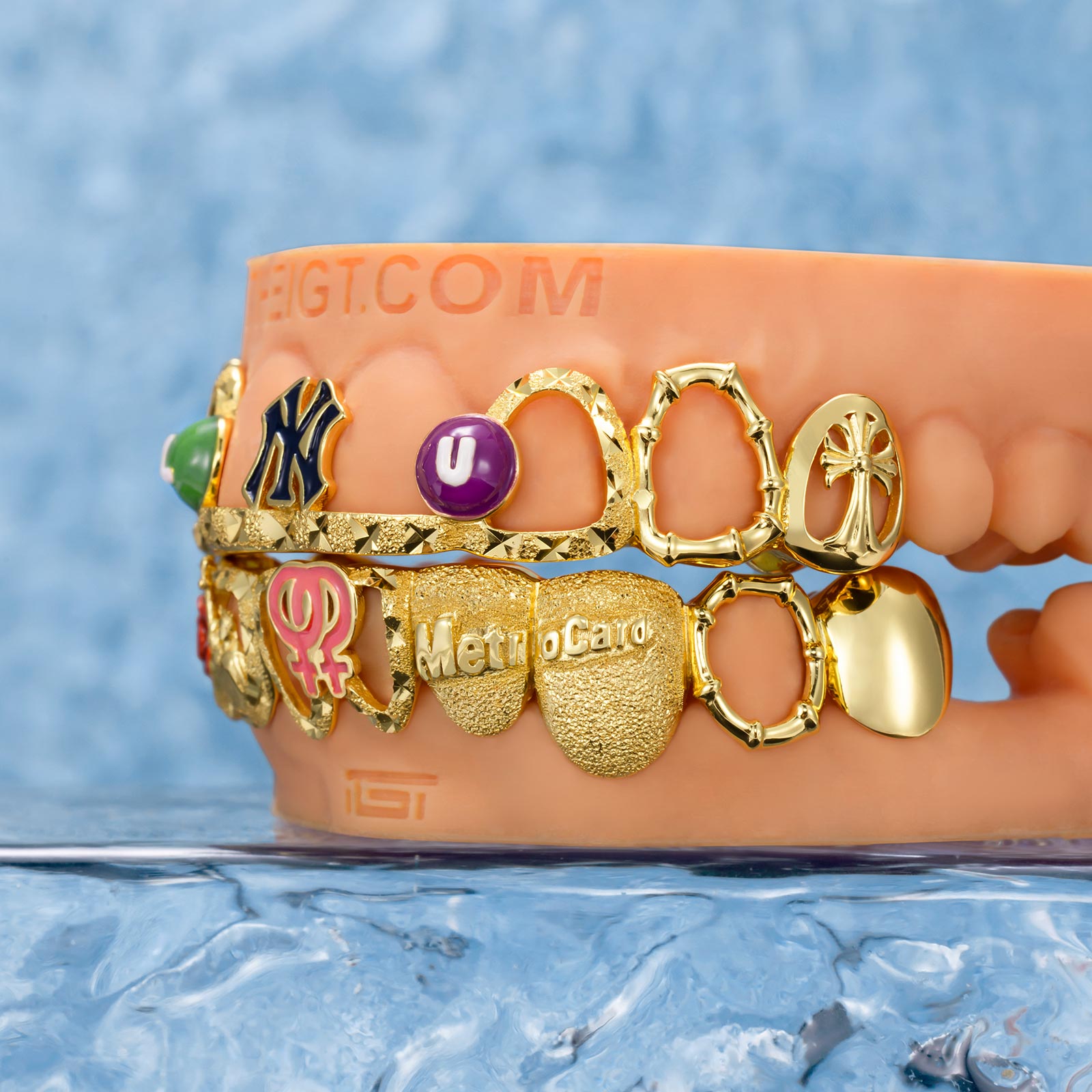 Open Face Enamel Metro Yankee Muse Grillz
