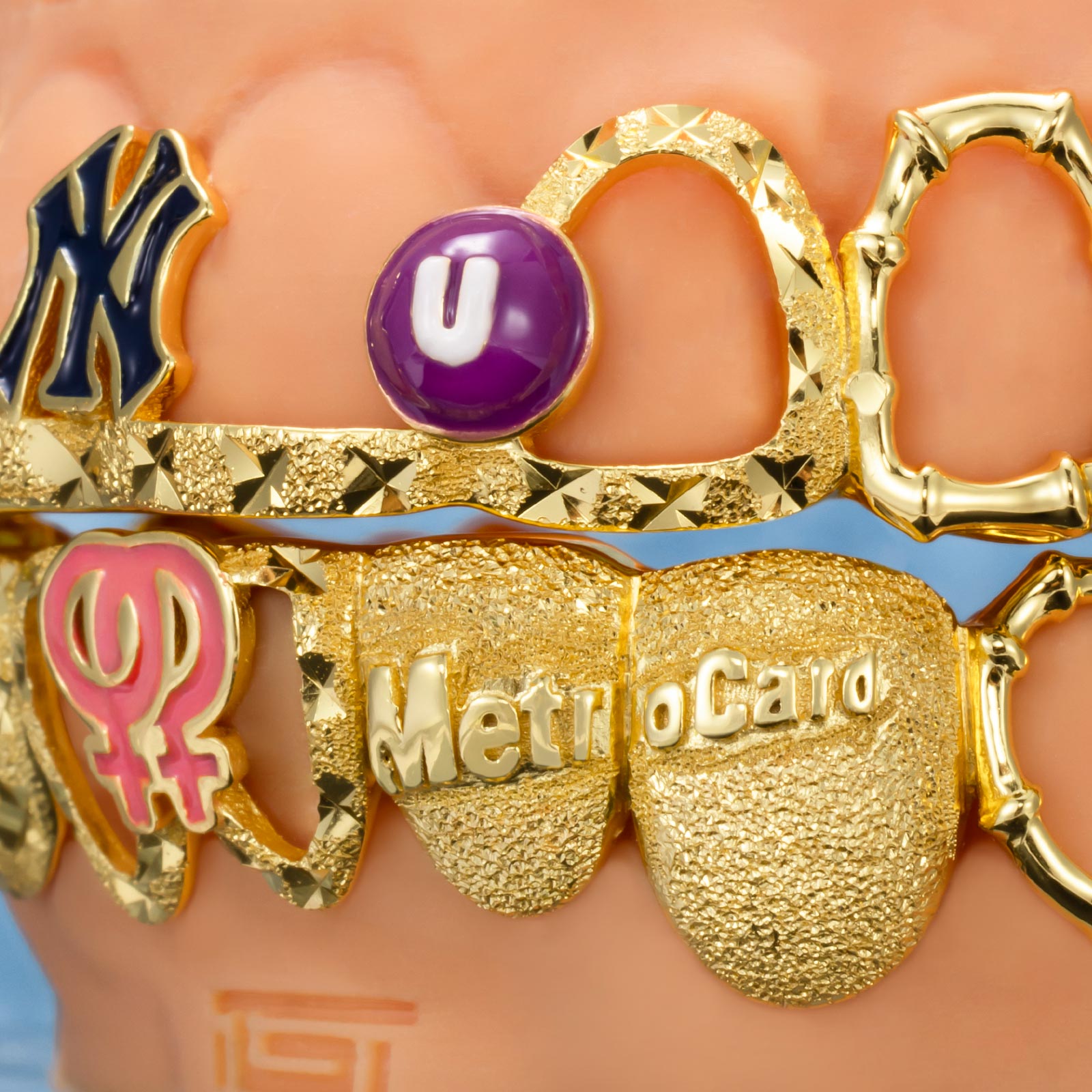 Open Face Enamel Metro Yankee Muse Grillz