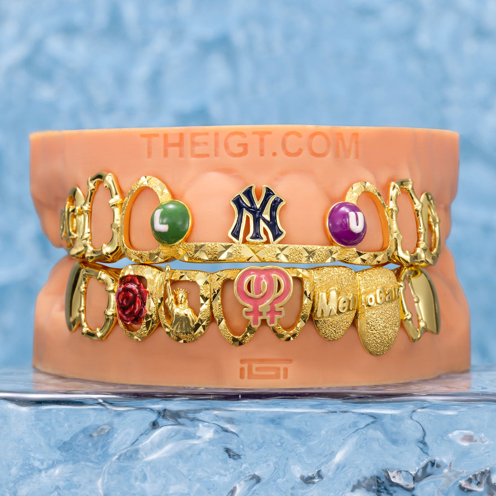 Open Face Enamel Metro Yankee Muse Grillz