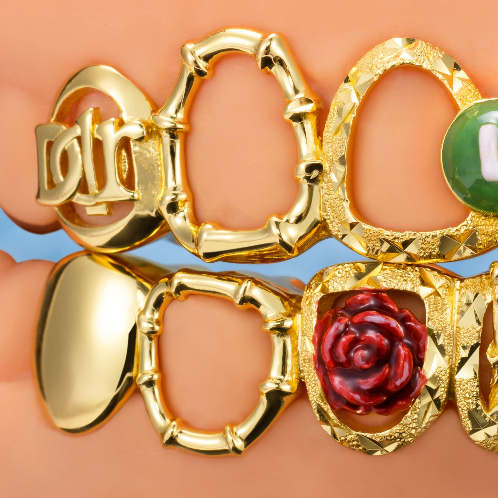 Open Face Enamel Metro Yankee Muse Grillz
