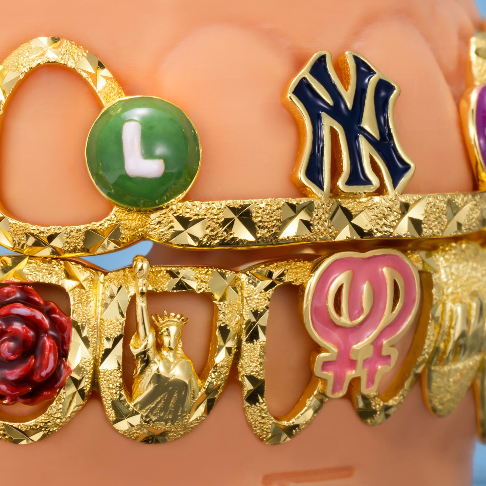 Open Face Enamel Metro Yankee Muse Grillz