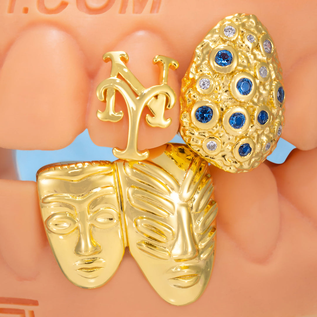 Moissanite & Colored Gem Metropolitan Pharaoh Grillz