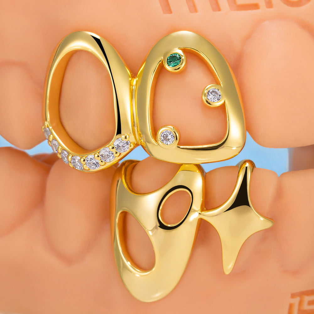 Moissanite & Colored Gem Metropolitan Pharaoh Grillz