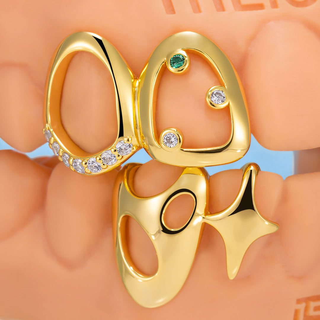 Moissanite & Colored Gem Metropolitan Pharaoh Grillz