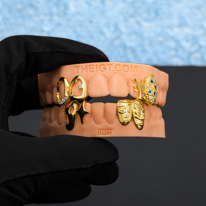 Moissanite & Colored Gem Metropolitan Pharaoh Grillz