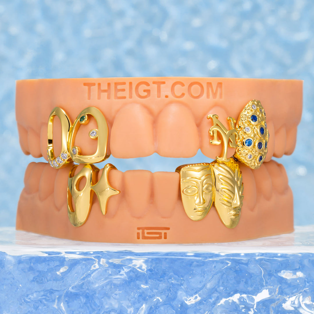 Moissanite & Colored Gem Metropolitan Pharaoh Grillz