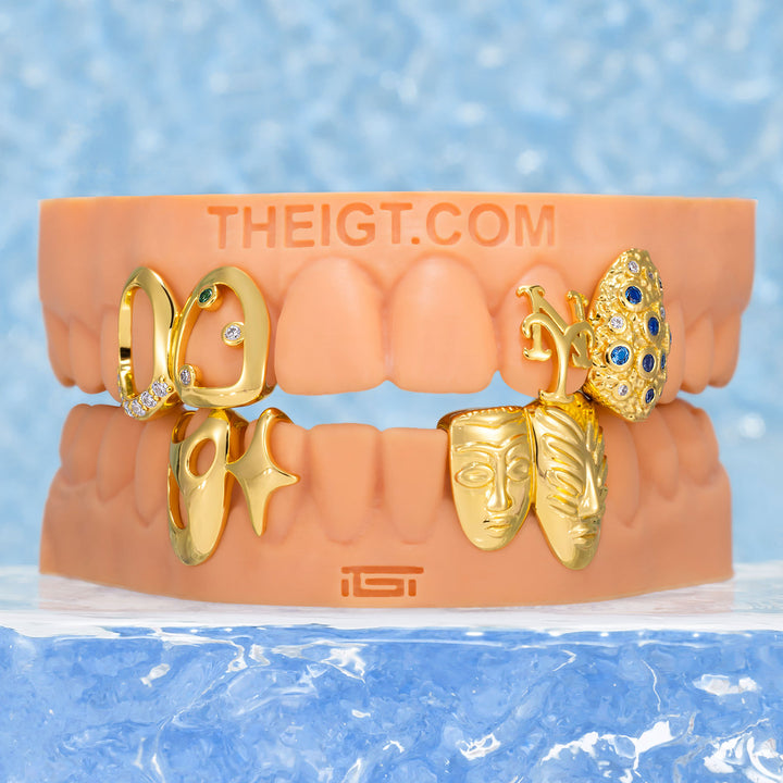 Moissanite & Colored Gem Metropolitan Pharaoh Grillz