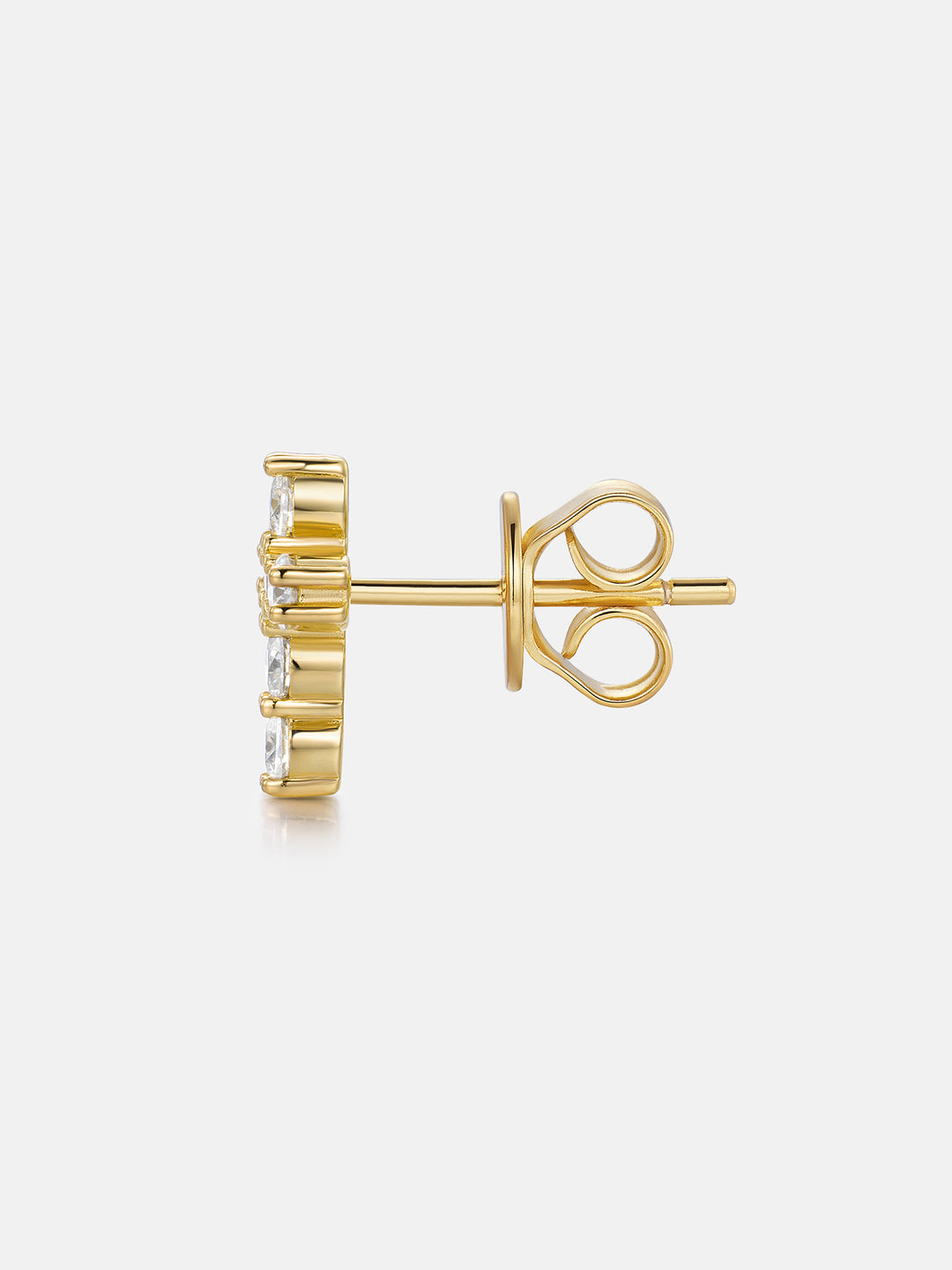 Micro Cross Moissanite Stud Earring