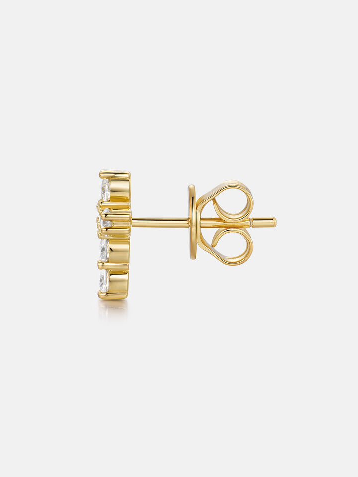 Micro Cross Moissanite Stud Earring