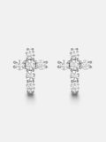 Micro Cross Moissanite Stud Earring