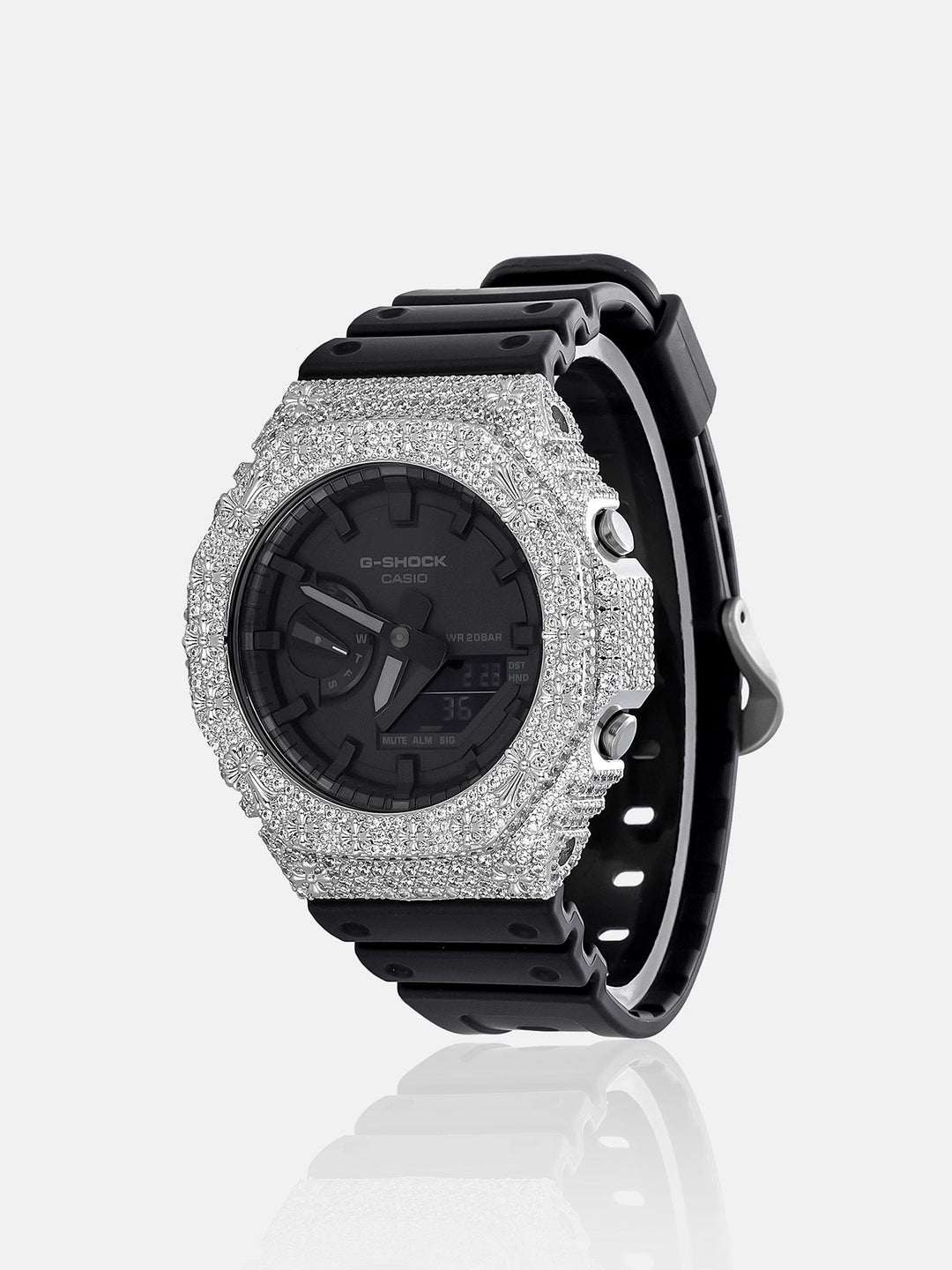 Mixed Cross Iced Moissanite Case For GA-2100 Watch