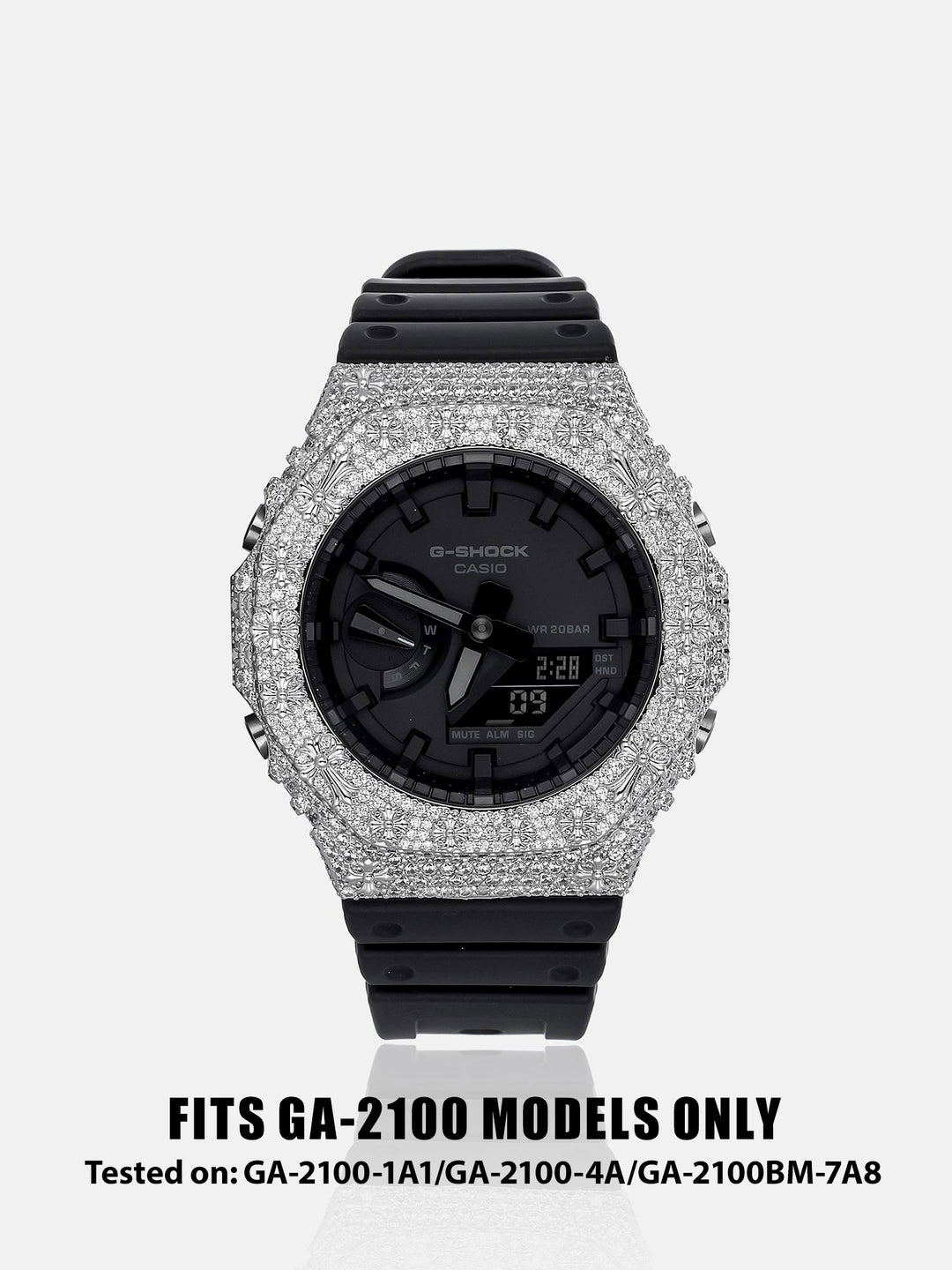 Mixed Cross Iced Moissanite Case For GA-2100 Watch