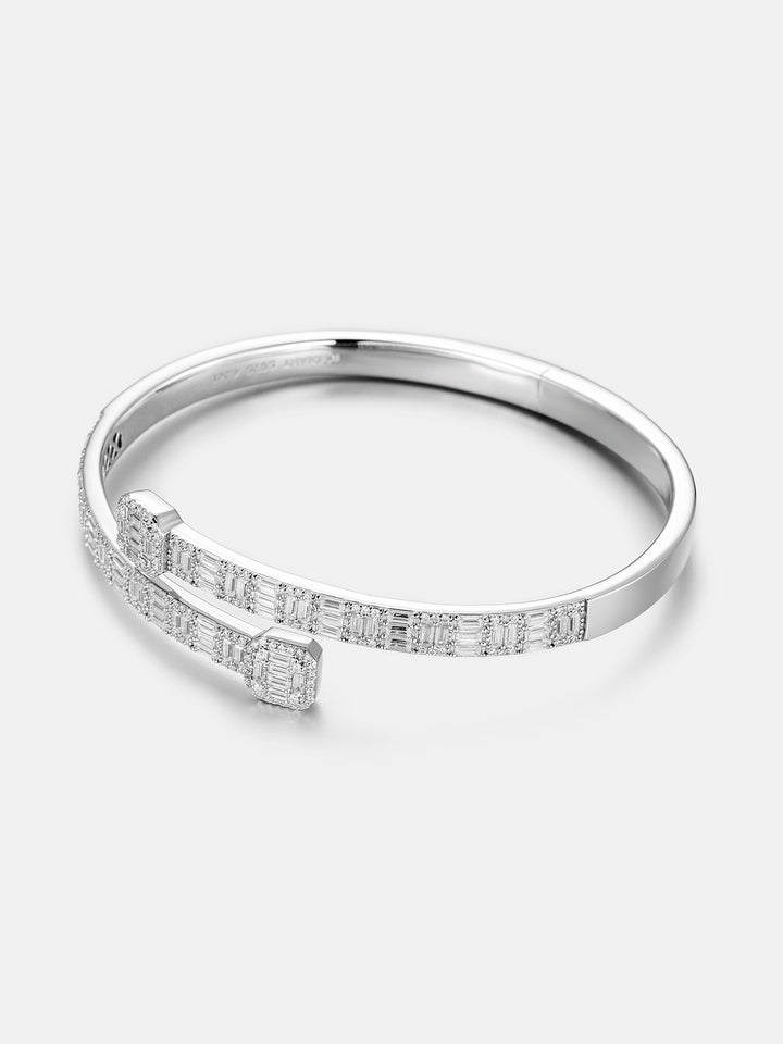 Moissanite Baguette Designer Bangle