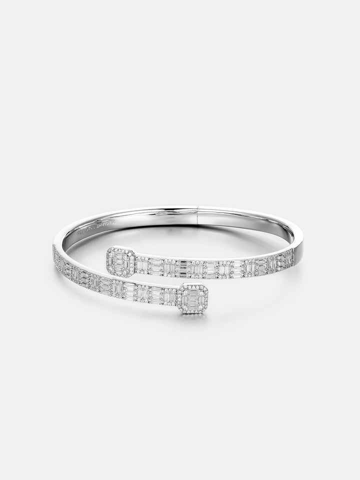 Moissanite Baguette Designer Bangle