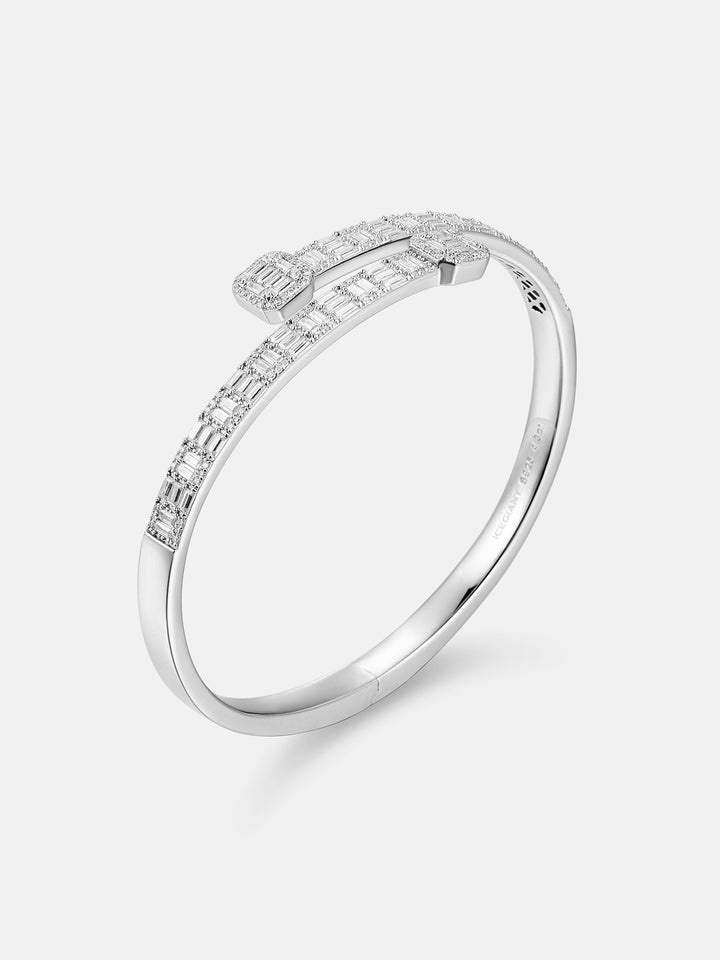 Moissanite Baguette Designer Bangle