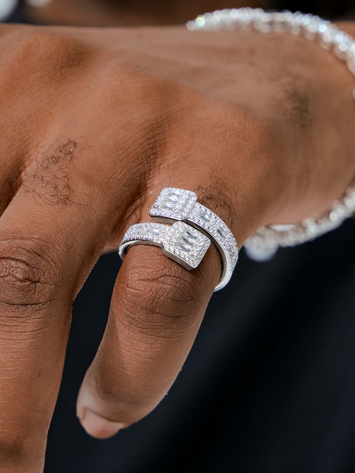 Moissanite Baguette Designer Ring