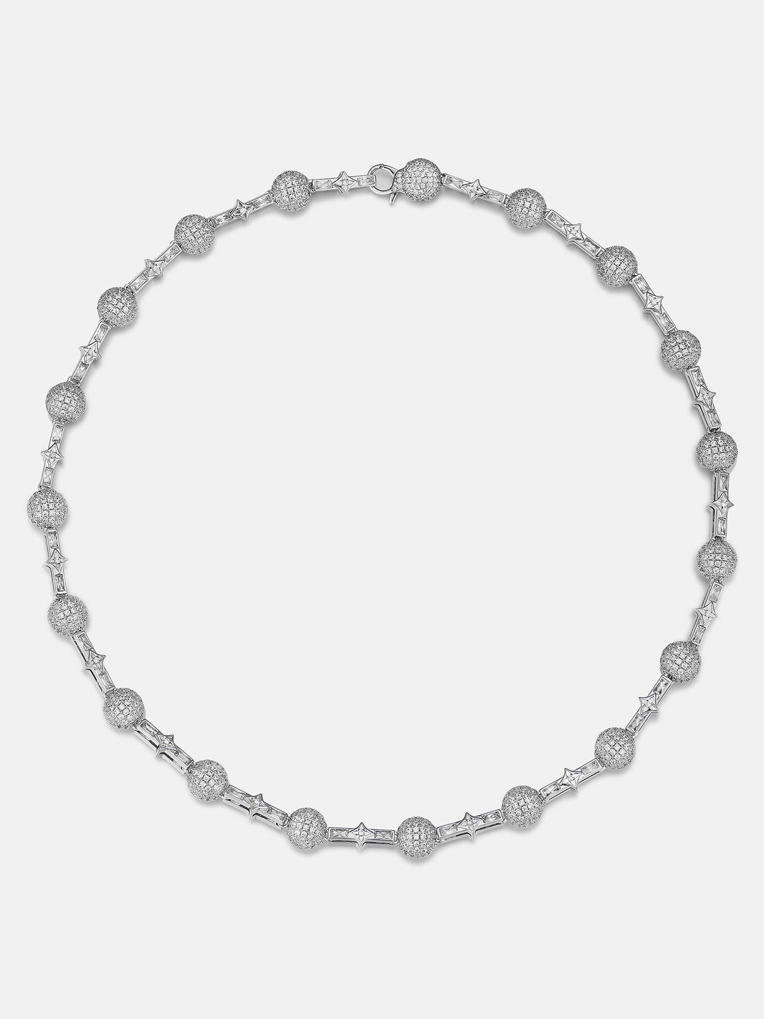 10mm Moissanite Baguette Four Leaf Clover Ball Chain