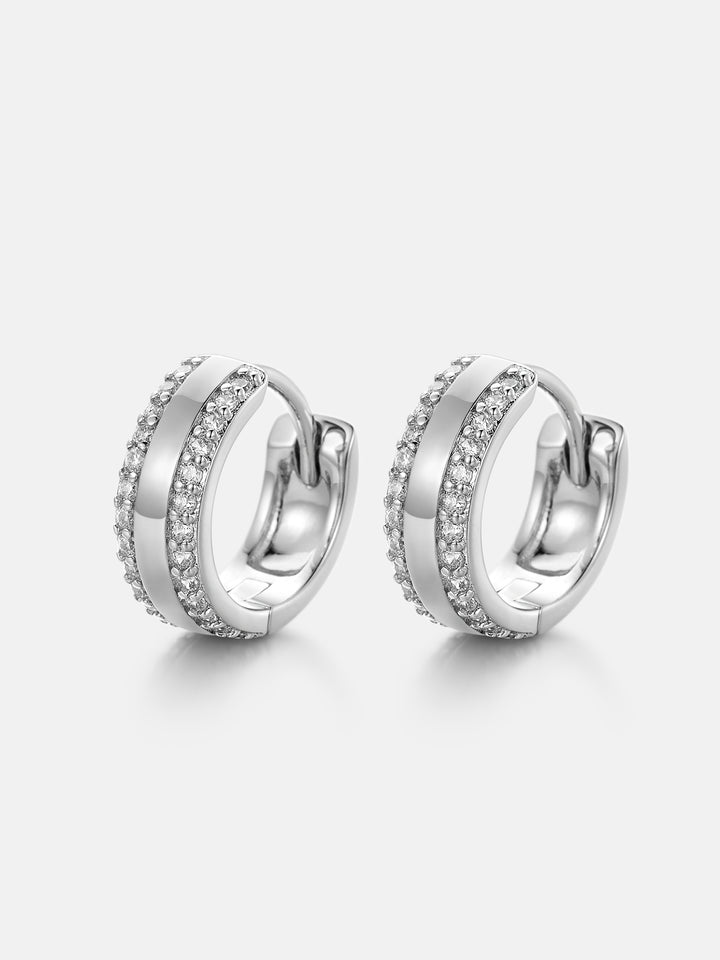 Moissanite Border Hoop Earrings