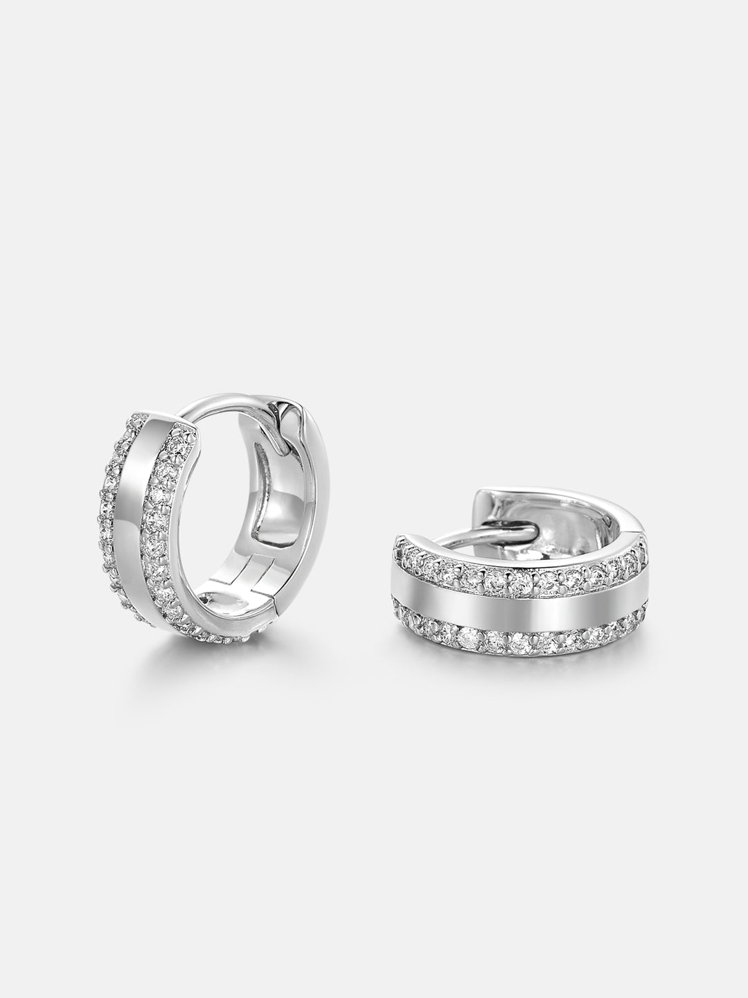 Moissanite Border Hoop Earrings