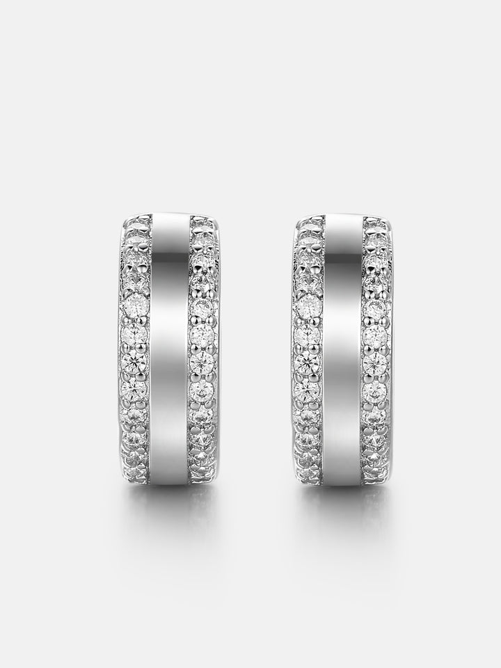 Moissanite Border Hoop Earrings
