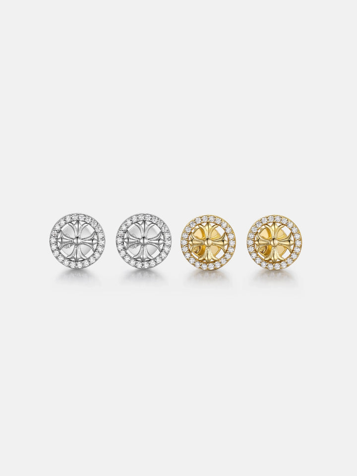 Moissanite Catholic Cross Cluster Stud Earrings