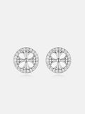 Moissanite Catholic Cross Cluster Stud Earrings