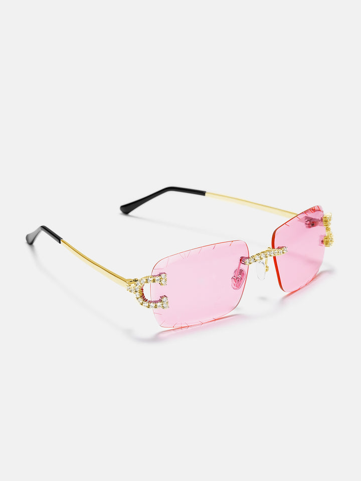 Moissanite Classic C Sunglasses In Yellow Gold
