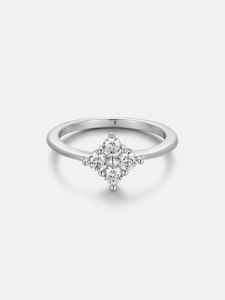 Moissanite Four-Stone Clover Engagement Ring