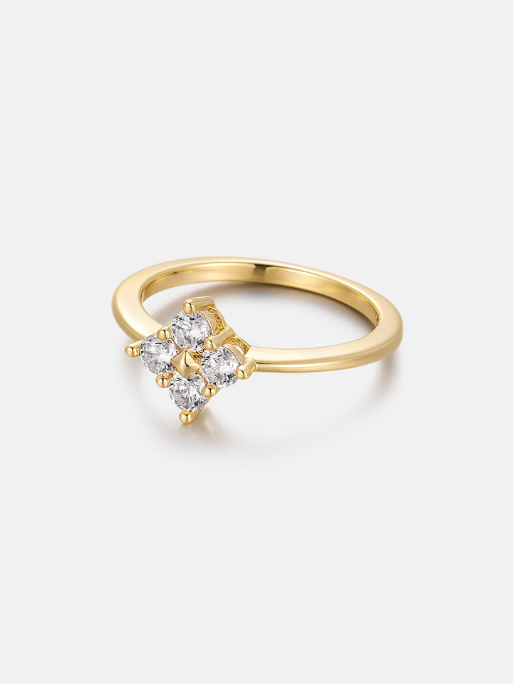 Moissanite Four-Stone Clover Engagement Ring