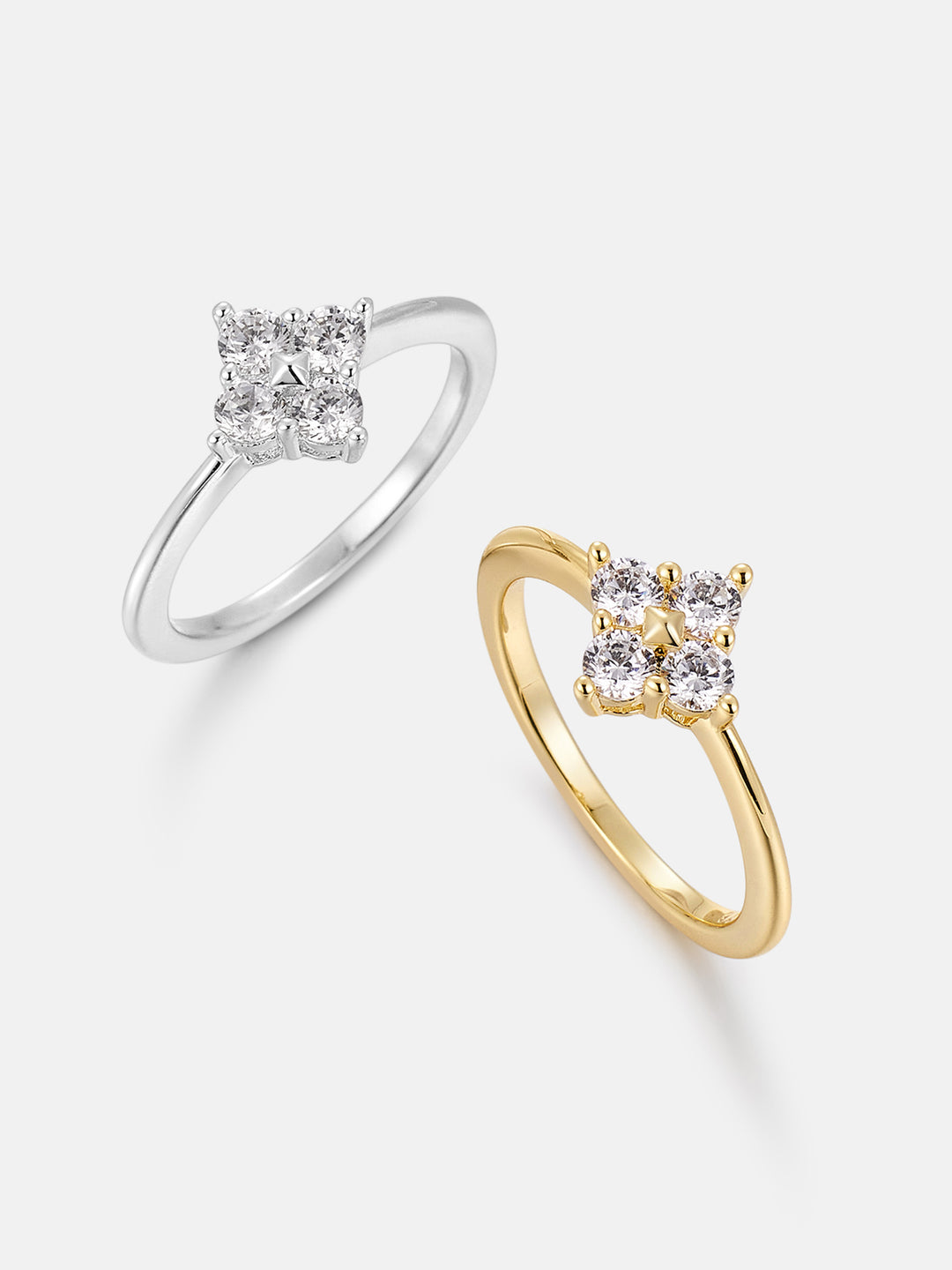 Moissanite Four-Stone Clover Engagement Ring