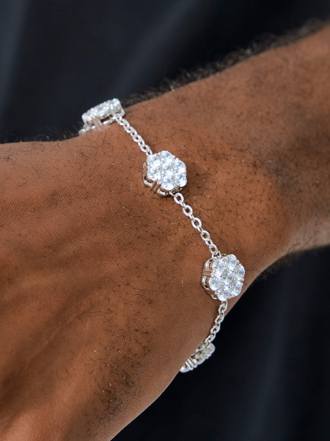 Moissanite Cluster Hexagon Adjustable Bracelet