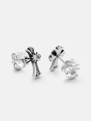 Moissanite Cross Fat Stud Earrings