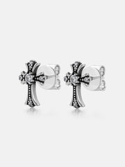 Moissanite Cross Fat Stud Earring