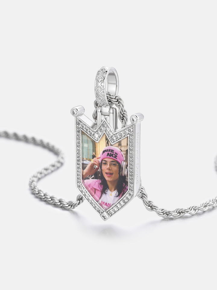 Moissanite Crowned Pennant Photo Pendant - ICEGIANT