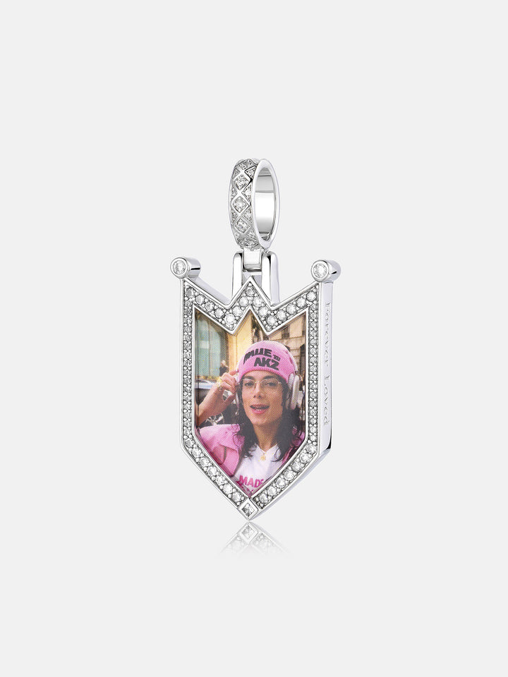 Moissanite Crowned Pennant Photo Pendant - ICEGIANT