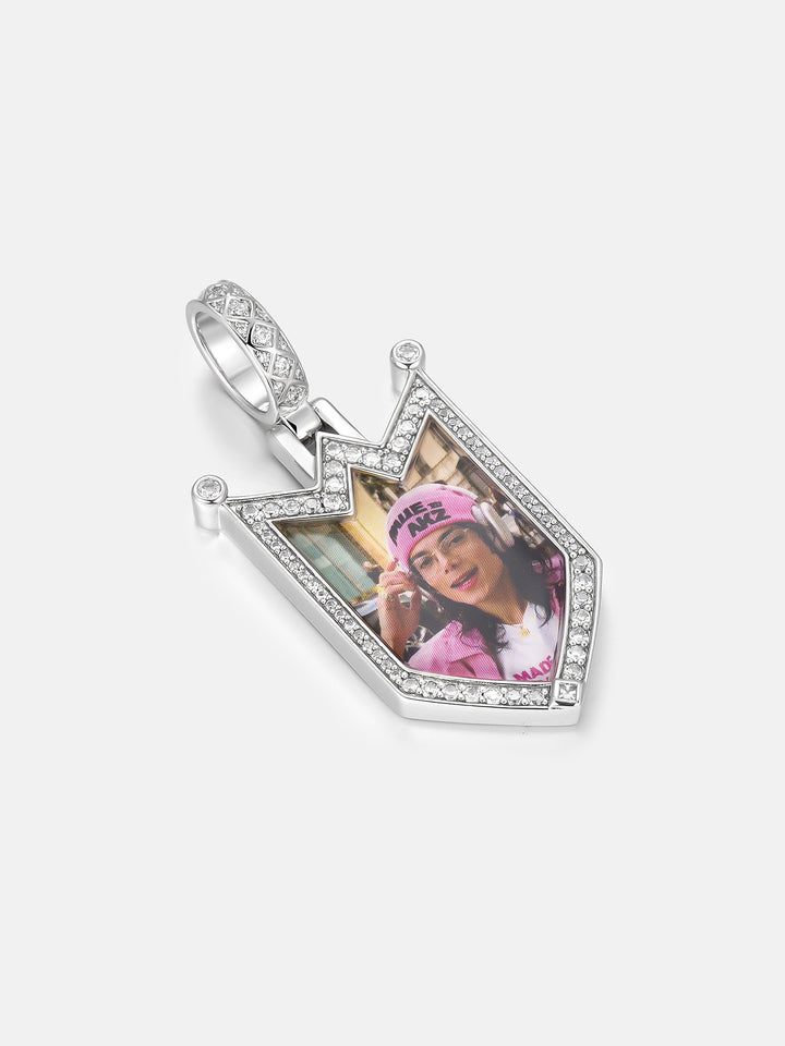 Moissanite Crowned Pennant Photo Pendant - ICEGIANT