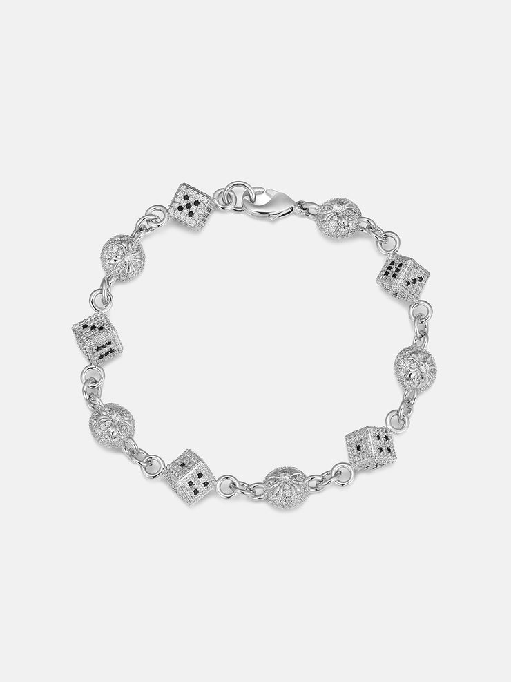 Moissanite Dice & Crossball  Bracelet