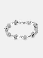 Moissanite Dice & Crossball  Bracelet