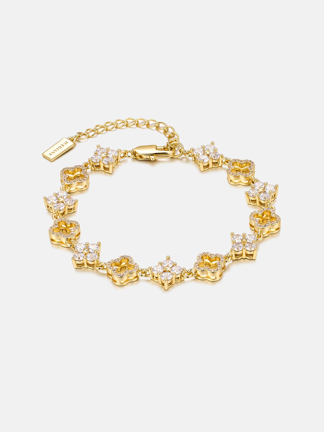 Moissanite Double Four Leaf Clover Bracelet