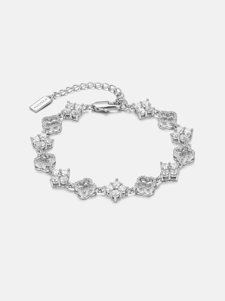 Moissanite Double Four Leaf Clover Bracelet