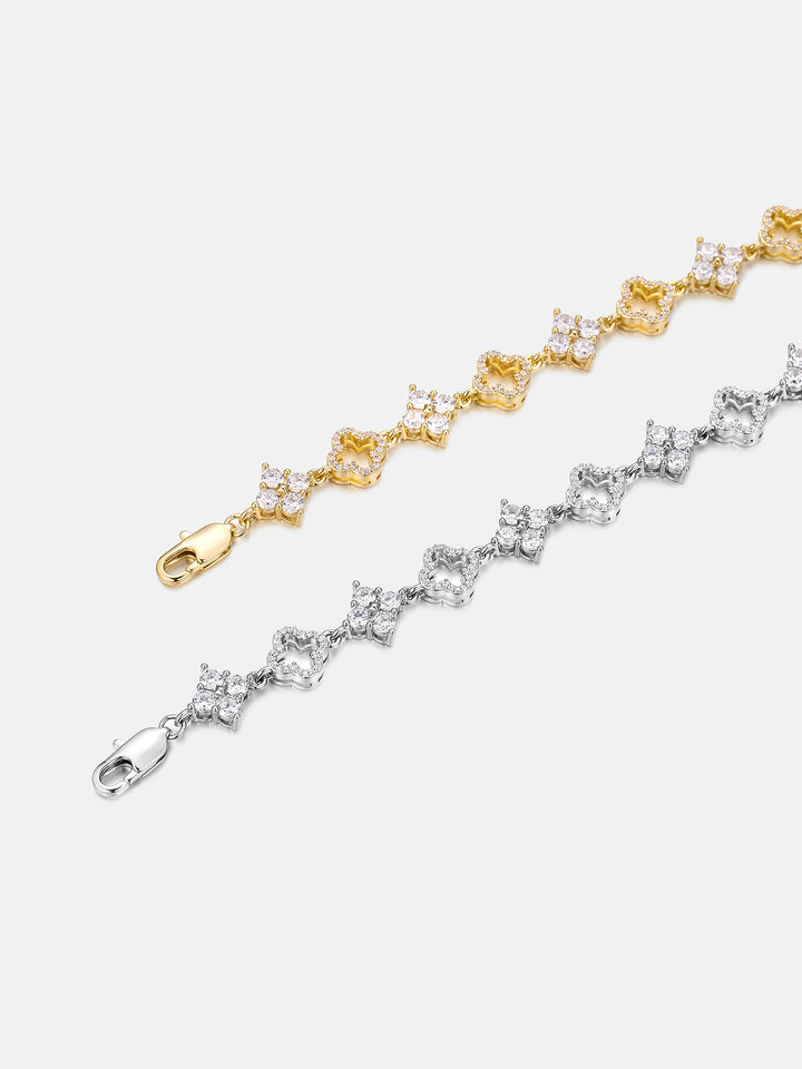 Moissanite Double Four Leaf Clover Bracelet