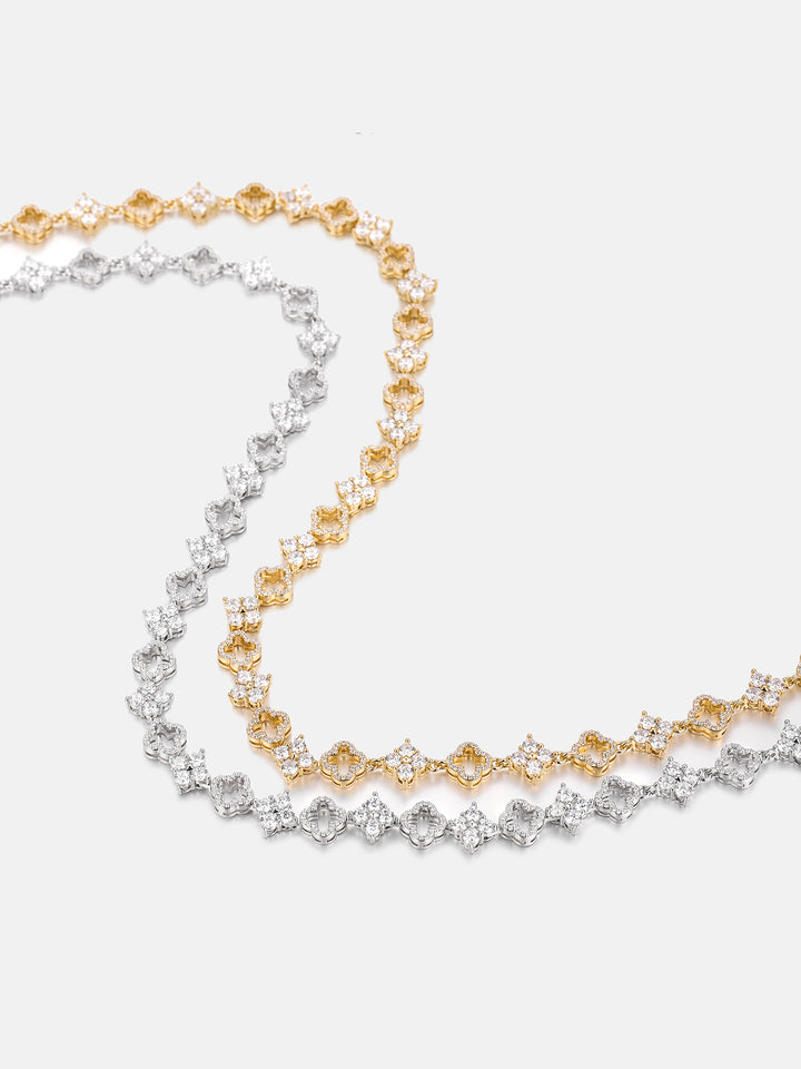 Moissanite Double Four Leaf Clover Chain